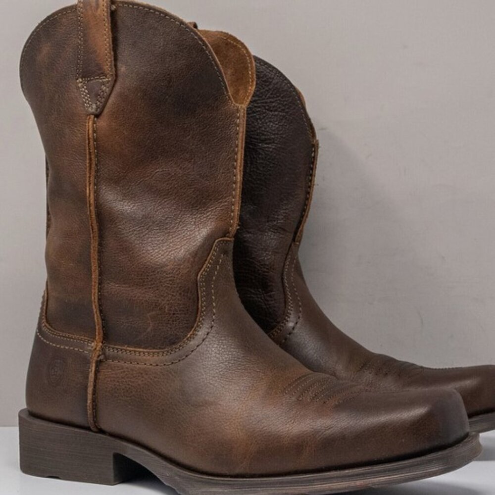 Ariat Rambler Wicker Brown Leather Boots, Men's 10 2E